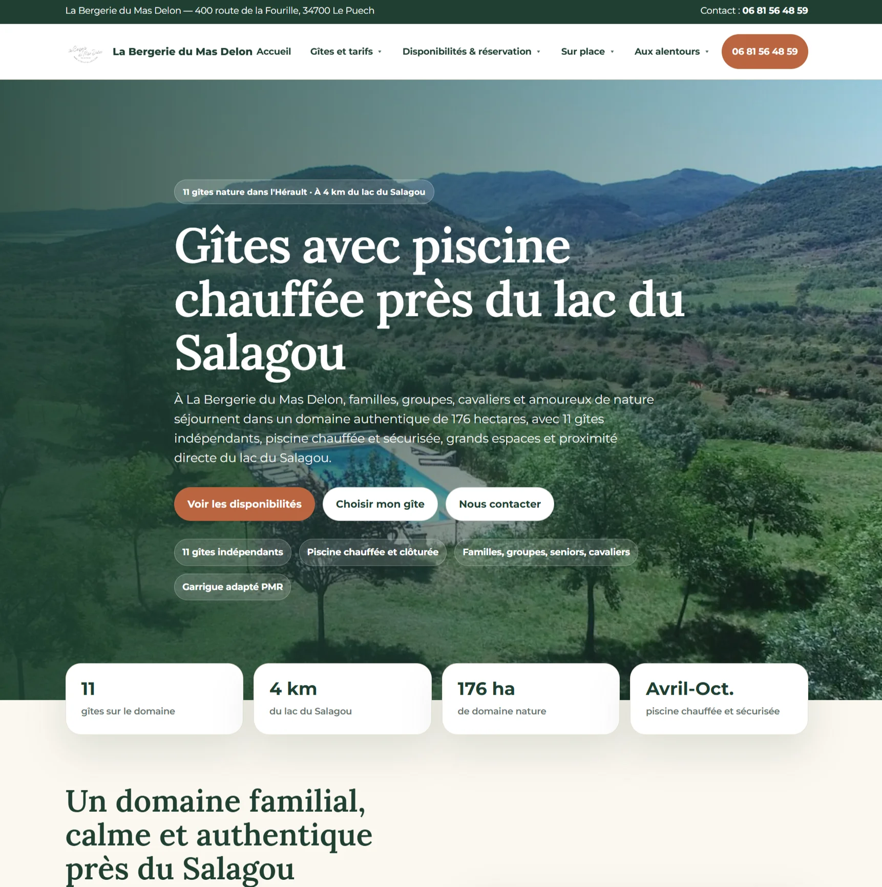 Exemple de refonte de site — La Bergerie du Mas Delon