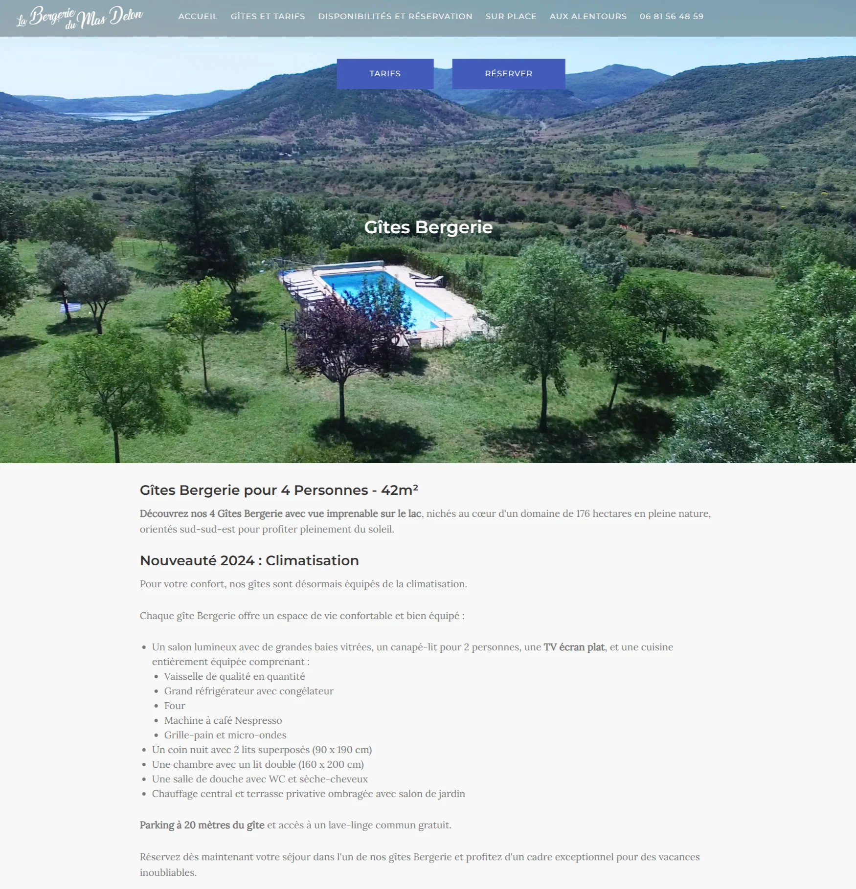 Ancienne version du site de La Bergerie du Mas Delon