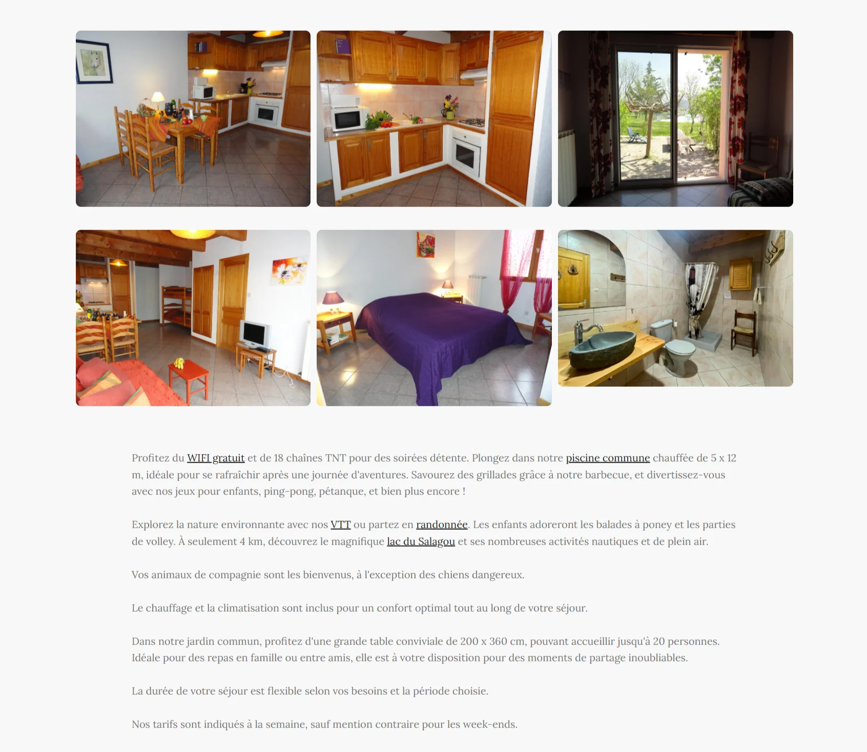 Anciennes photos et textes du site La Bergerie du Mas Delon