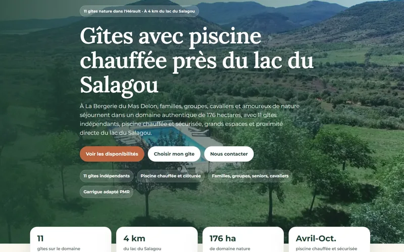 La Bergerie du Mas Delon après rénovation, domaine de gîtes du Salagou
